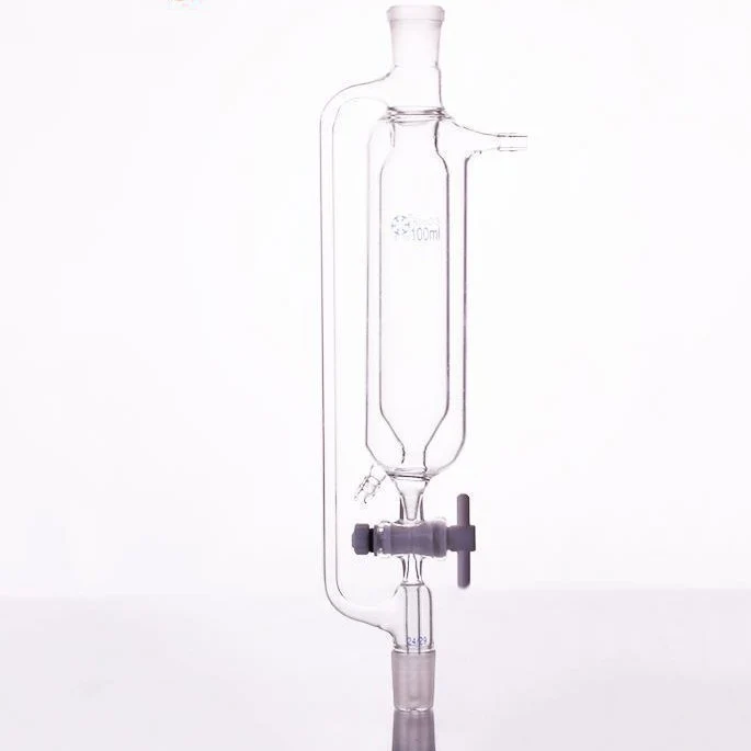Imbuto di gocciolamento a doppia camicia con compensazione della pressione e rubinetto in PTFE, da 50 ml a 2.000 ml