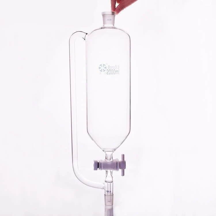Imbuto di gocciolamento con compensazione della pressione e rubinetto in PTFE, da 50 ml a 2.000 ml