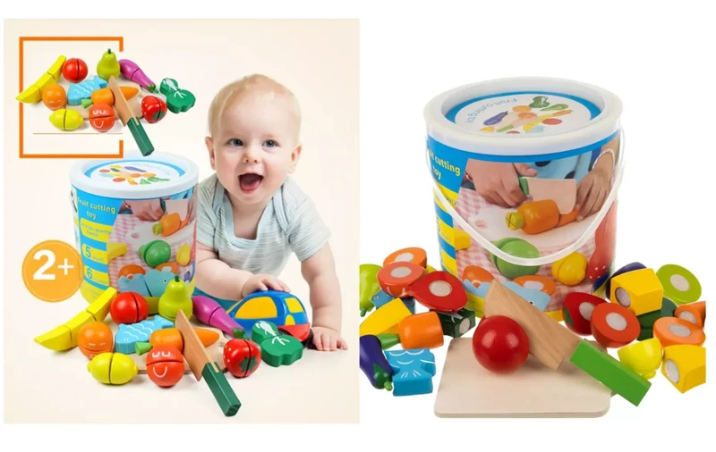 Frutta e verdura gioco in legno per bambini giocattolo cibo cucina chef in legno