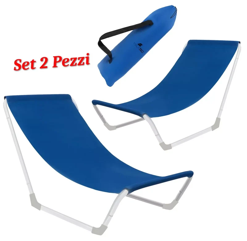 Set 2 Sedie da spiaggia+ borse sdraio pieghevole portata fino a 110 kg