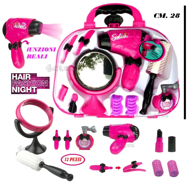 Valigetta parrucchiere acconciature e trucco, set completo composto
