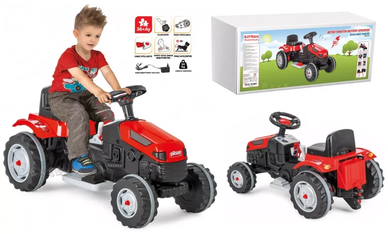 Trattore elettrico per bambini "Active" deluxe con accessori