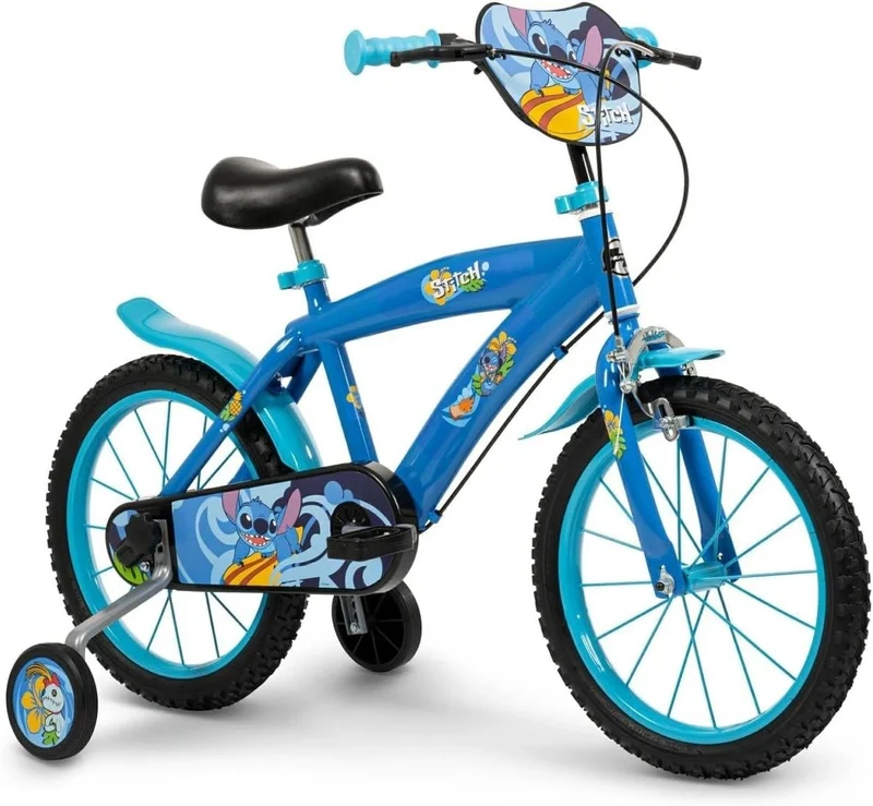 Bicicletta STITCH disney 16 Pollici Ruota Bambino con Rotelle Bici 4 5 6 7 anni