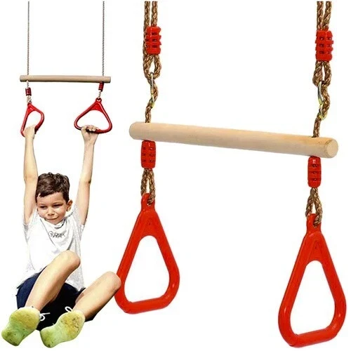 Altalena da giardino per bambini, altalena a trapezio, barra acrobatica