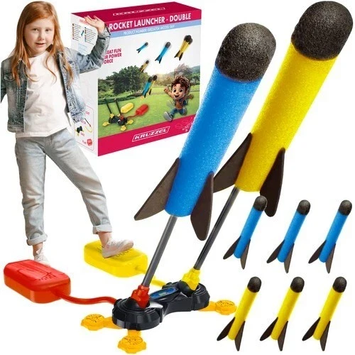 Lanciarazzi in schiuma con pompa e doppia catapulta per bambini!