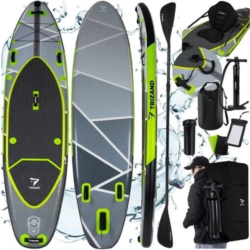 Tavola Da Stand Up Paddle SUP Gonfiabile Pompa Pagaia Sedile Zaino Sacca 350 cm