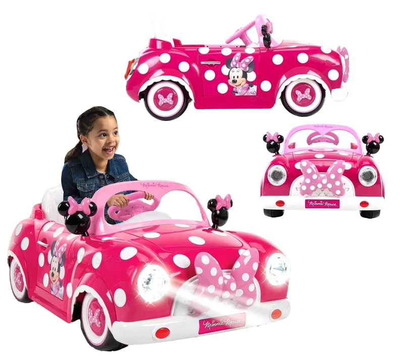 Auto elettrica per bambini Minnie Mouse 6 V litio macchina elettrica luci suoni