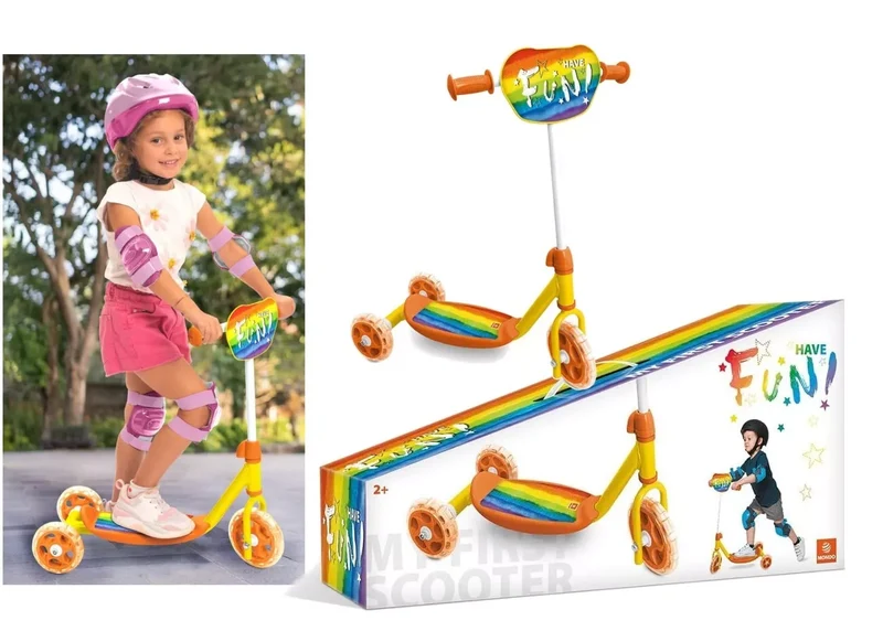 monopattino bambini 3 ruote con manubrio regolabile monopattino arcobaleno peace