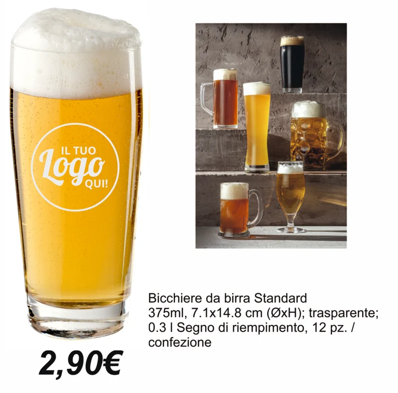 Bicchiere Birra 0,33l INCISIONE LASER