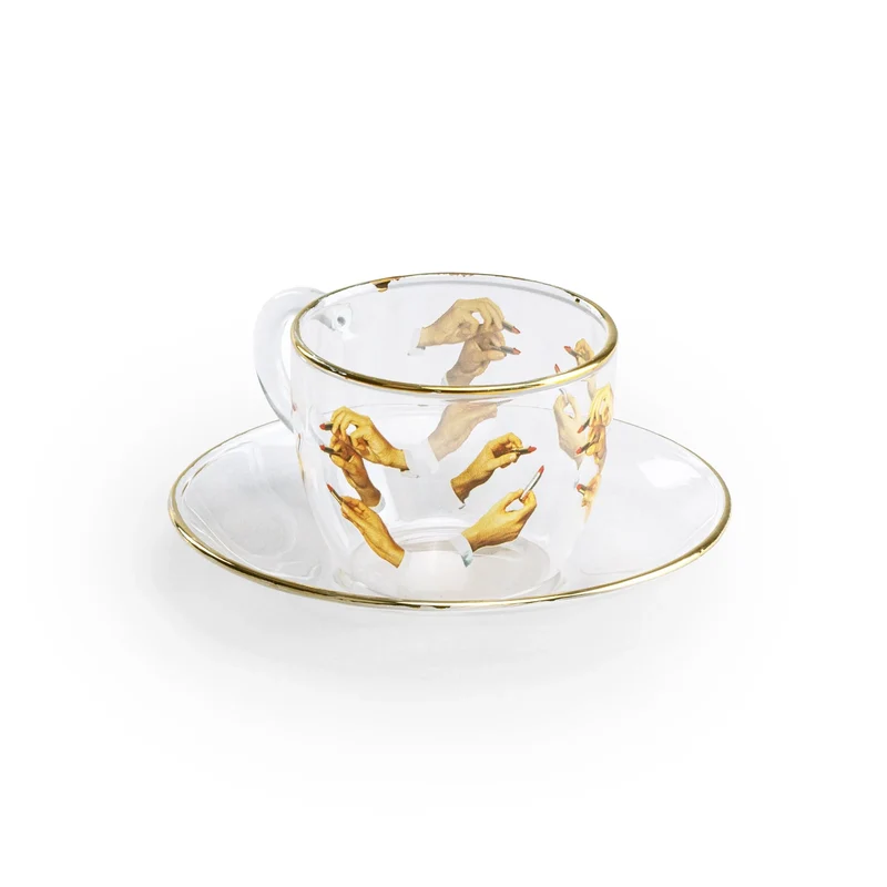 Set da Caffè in vetro Lipstck Toiletpaper x Seletti