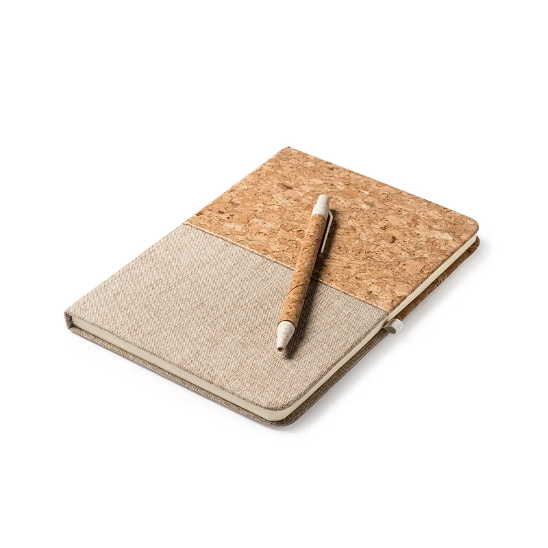 Block Notes In Sughero E Cotone Con Penna