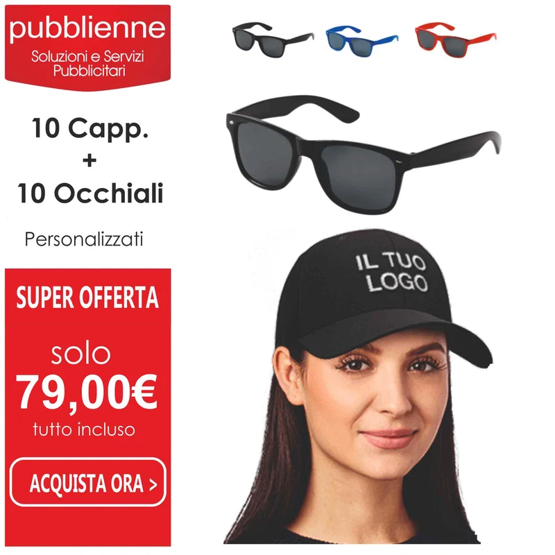 10 Cappellini + 10 Occhiali