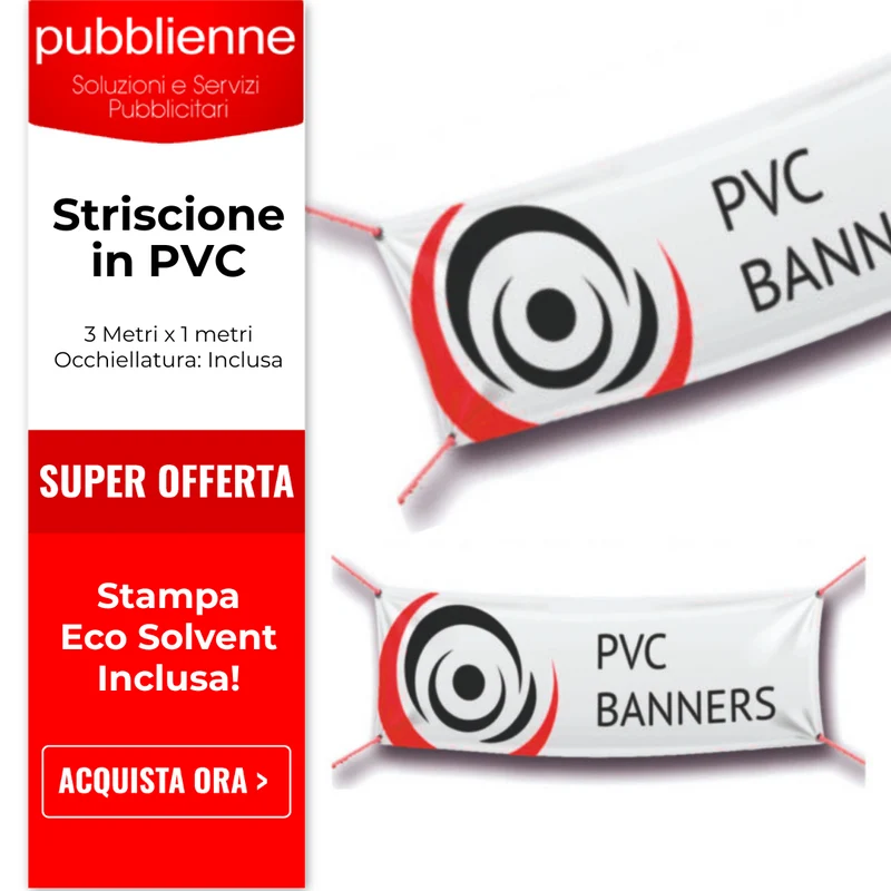 Striscione in PVC 3 metri x 1 metro