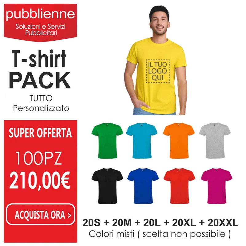 T-shirt PACK — 100 magliette a €210