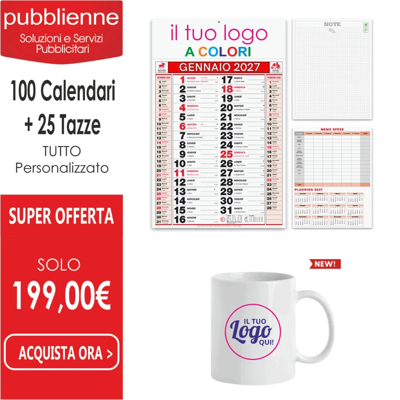 100 Calendari + 25 Tazze