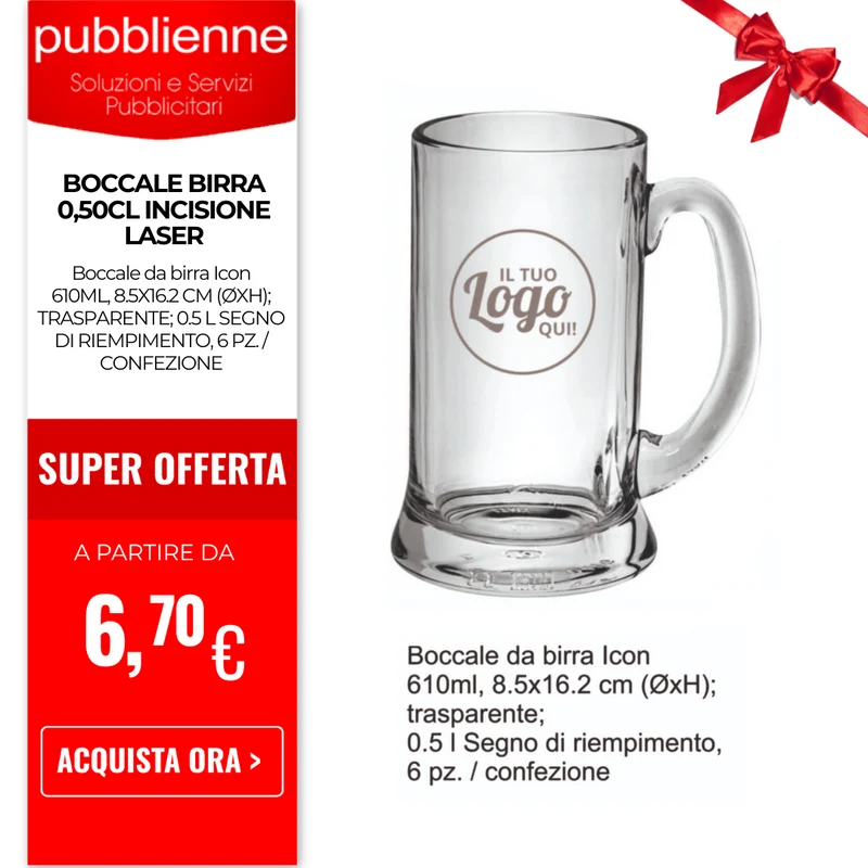 Boccale Birra 0,50cl INCISIONE LASER