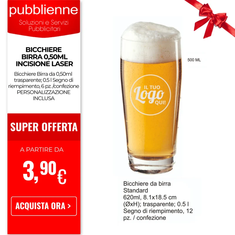 BICCHIERE BIRRA 0,50ml INCISIONE LASER