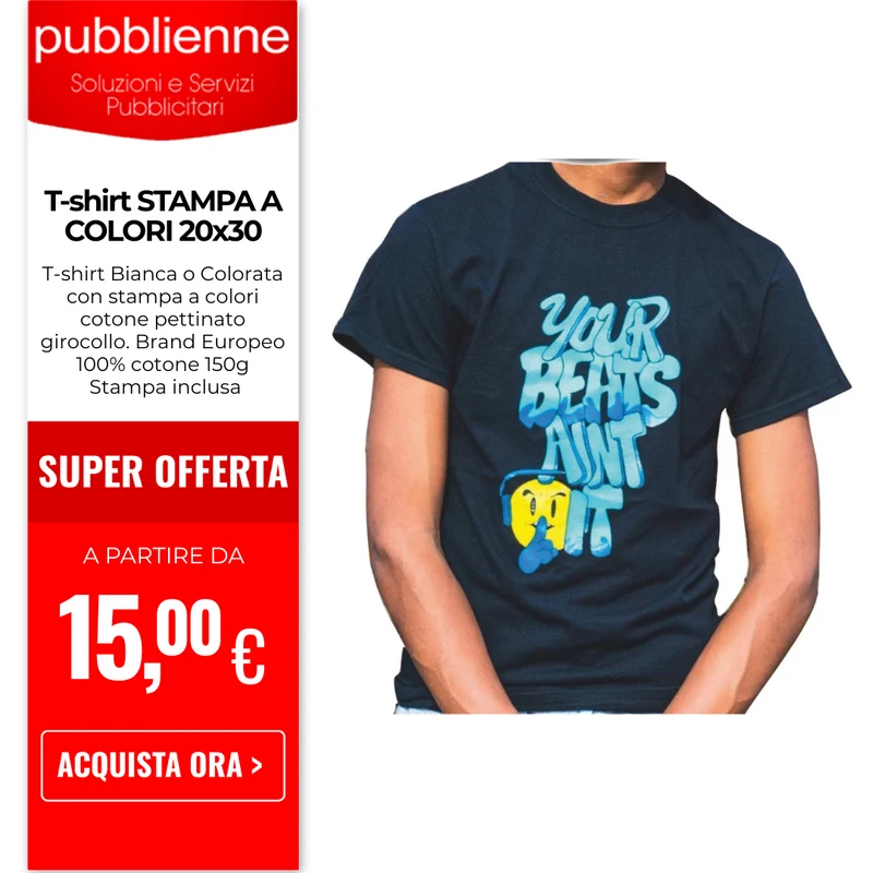 T-shirt STAMPA A COLORI 20x30