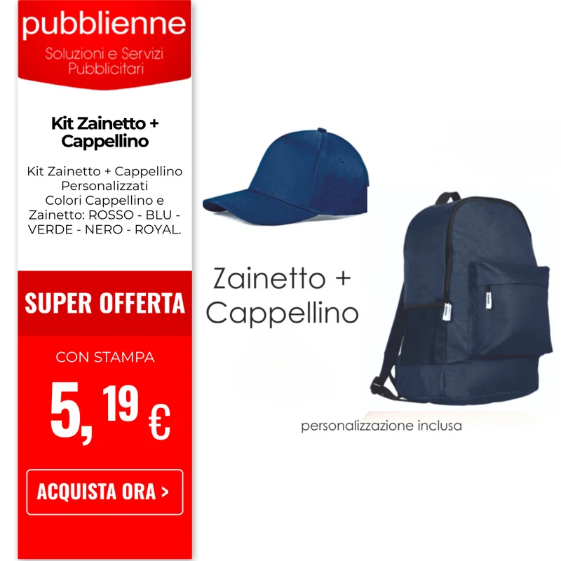 Kit Zainetto + Cappellino