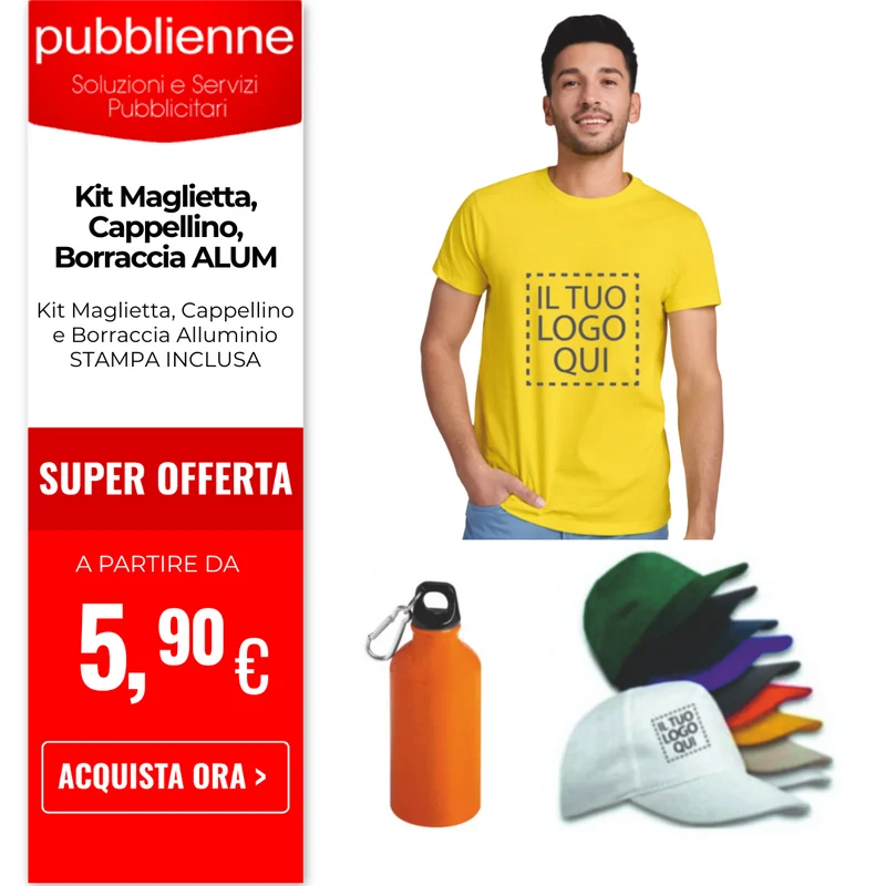 Kit Maglietta, Cappellino, Borraccia ALUM