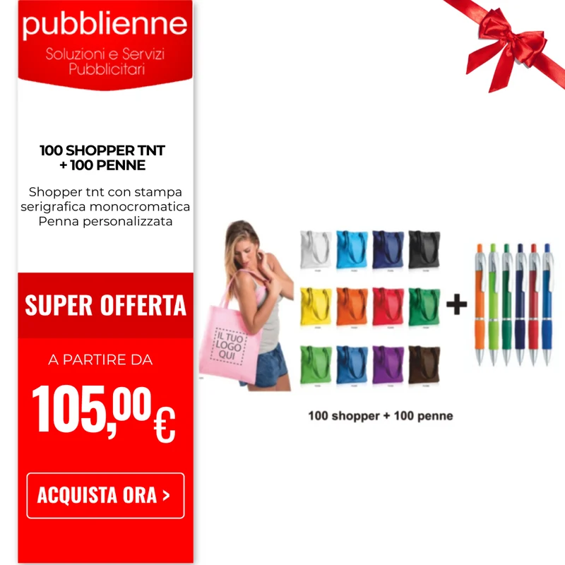 OFFERTA 100 shopper tnt + 100 penne