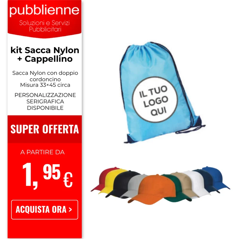 kit Sacca Nylon + Cappellino