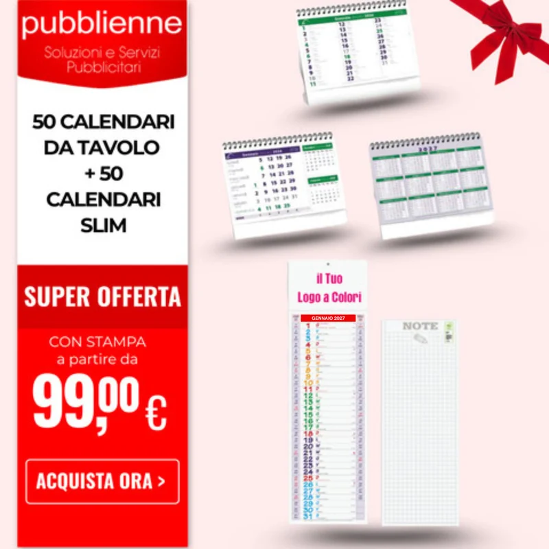 50 Calendari da Tavolo + 50 Calendari Slim