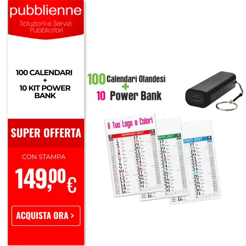 100 Calendari + 10 power bank