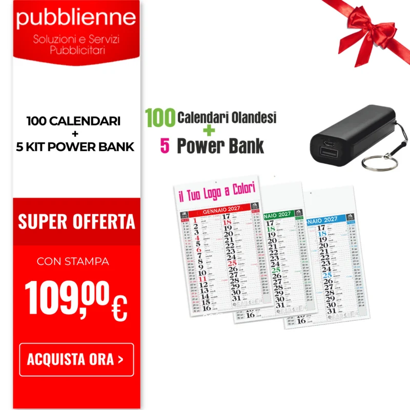 100 Calendari + 5 kit power bank