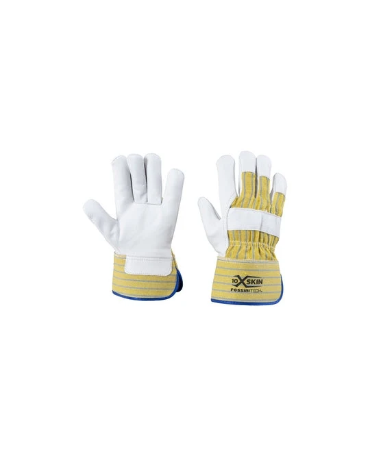 Guanto pelle pieno fiore bovino, dorso tela, palmo foderato, manichetta X-Glove xglove x glove guanti X-SKIN