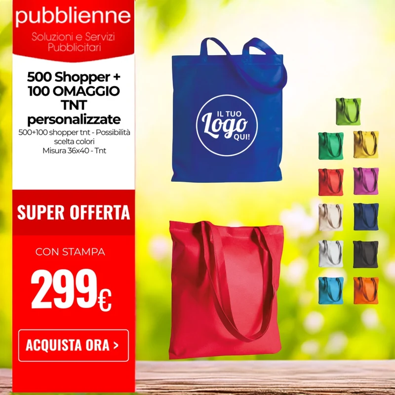 500 Shopper + 100 OMAGGIO TNT personalizzate