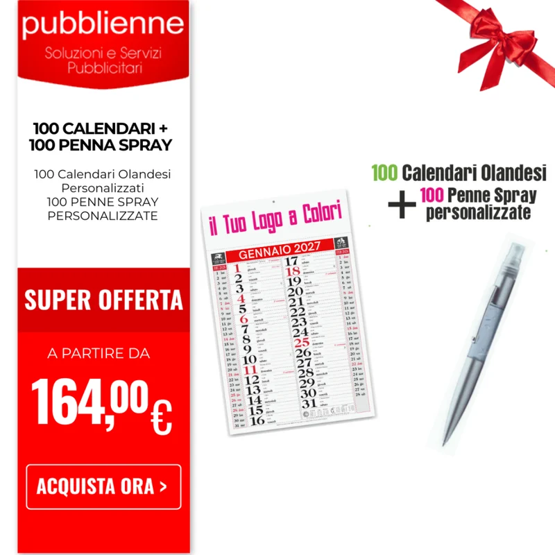 100 Calendari + 100 Penna Spray