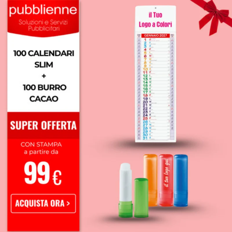 100 Calendari Slim + 100 Burro cacao