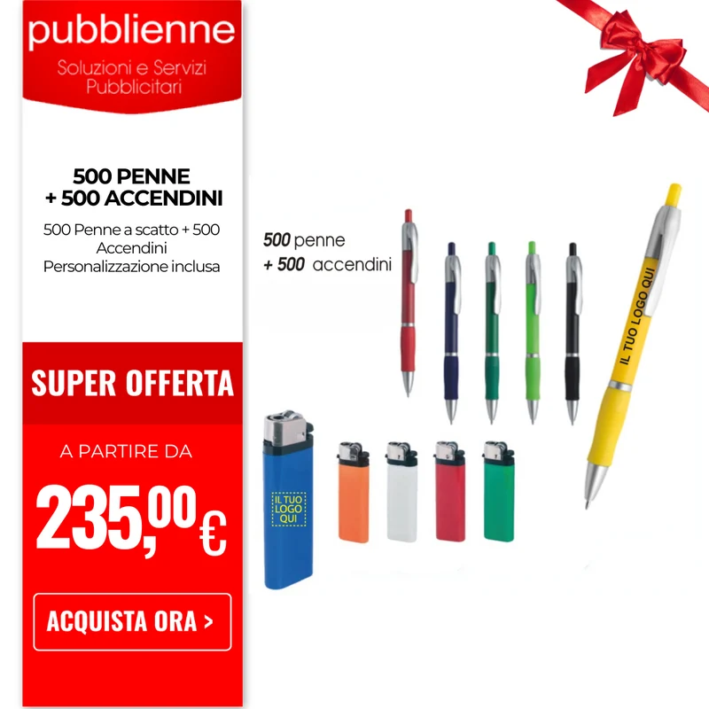 500 penne + 500 accendini