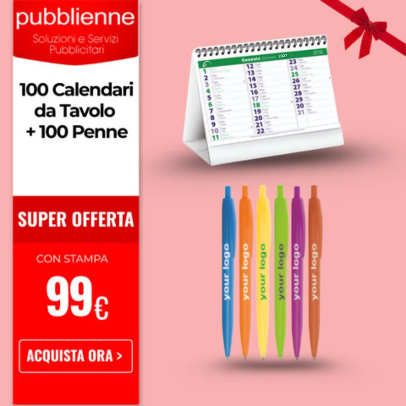 OFFERTA 100 Calendari da Tavolo + 100 Penne