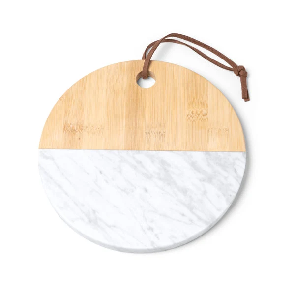 9257 Valdy - Tagliere In Marmo E Bamboo