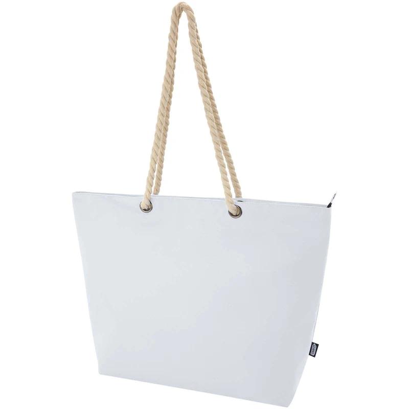 Tote bag termica da spiaggia in materiale riciclato certificato GRS con manici in corda Panama - 23L