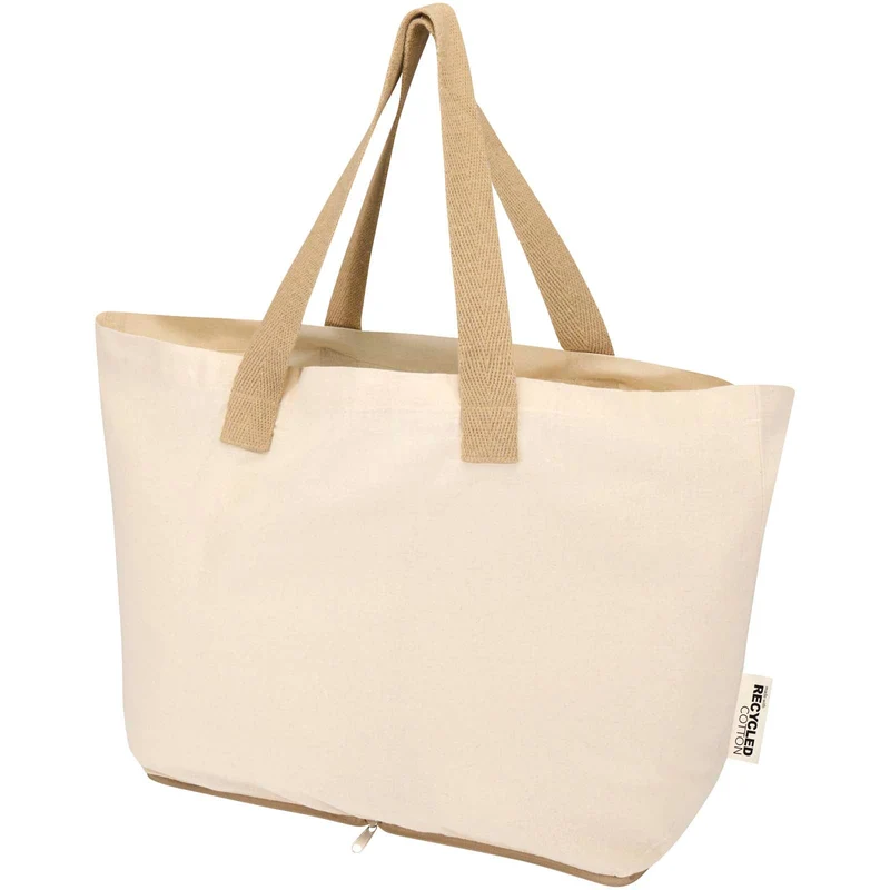 Tote bag pieghevole in cotone riciclato certificato GRS da 140 g/m² Sierra - 7L