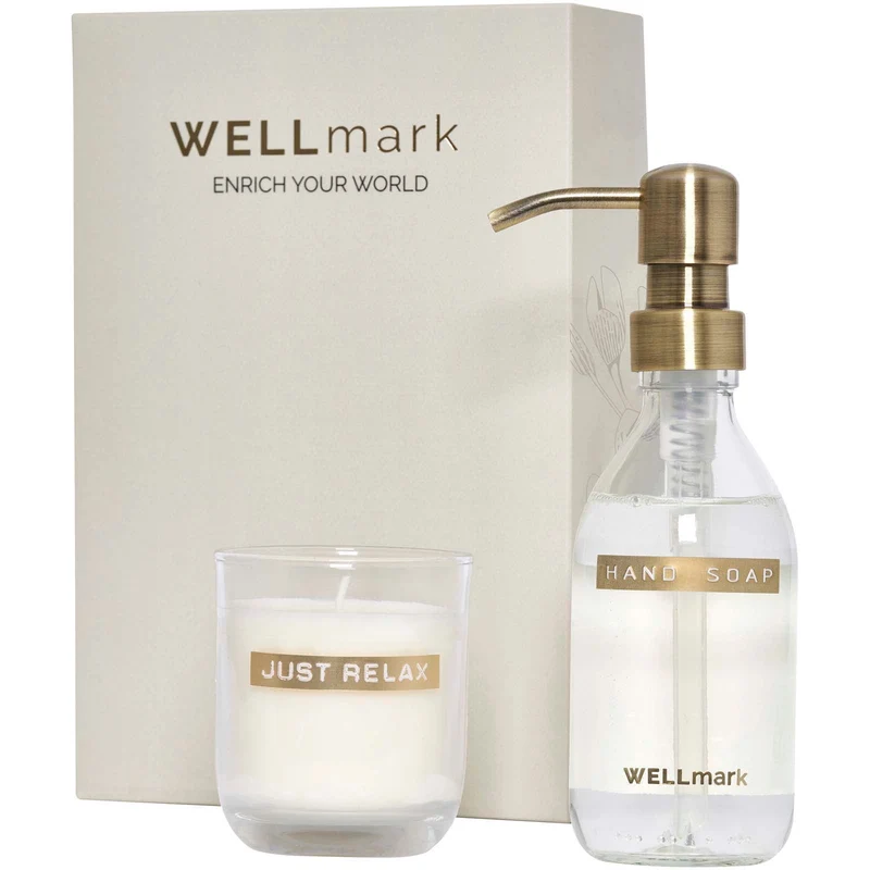 Set di dispenser di sapone per le mani da 250 ml e candela profumata da 150 g Wellmark Discovery