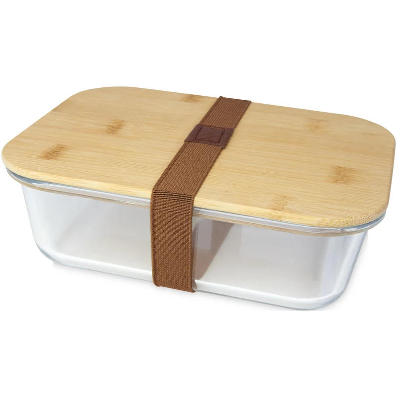 Contenitore per pranzo Roby di vetro con coperchio in bambù da 1000 ml