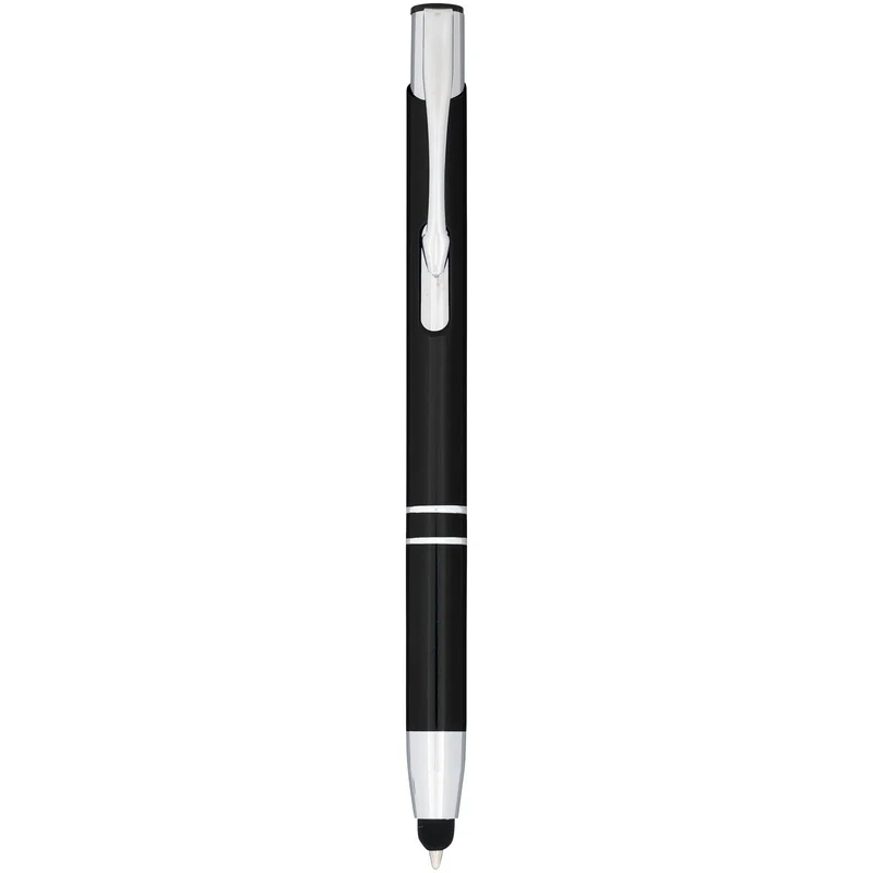 Penna a sfera metallica con stylus Moneta (inchiostro blu)