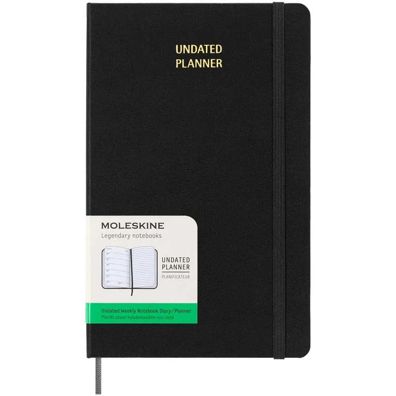 Agenda settimanale formato L con copertina rigida e senza data Moleskine