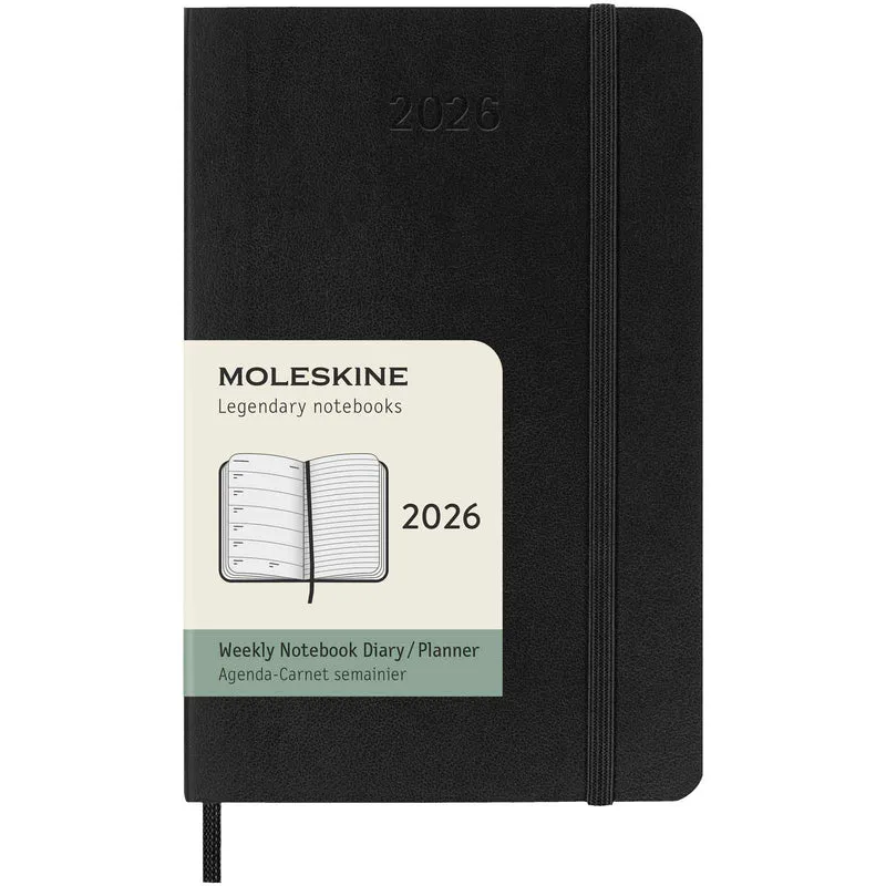 Agenda settimanale tascabile 12 mesi con copertina morbida Moleskine