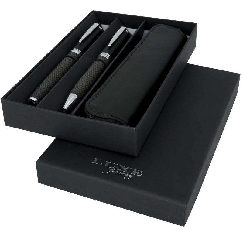 Set regalo con coppia di penne e sacchetto Carbon (inchiostro nero)