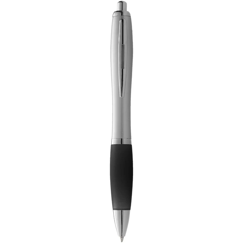 Penna a sfera con fusto argento e impugnatura colorata Nash (inchiostro blu)