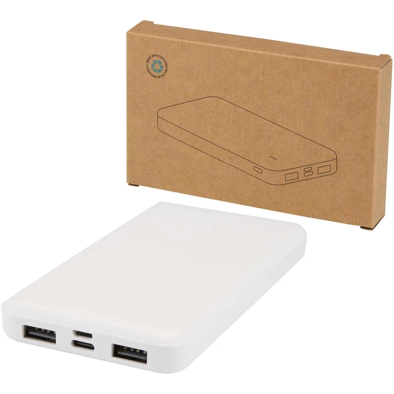 Power bank da 10.000 mAh e 10 W in plastica riciclata Intan