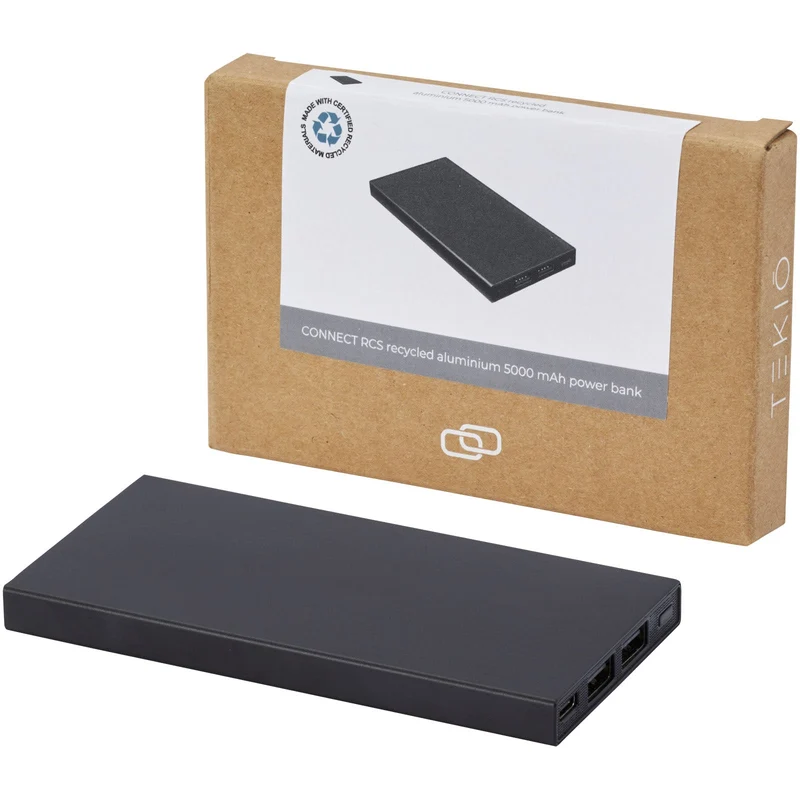 Power bank in alluminio riciclato da 5000 mAh Connect