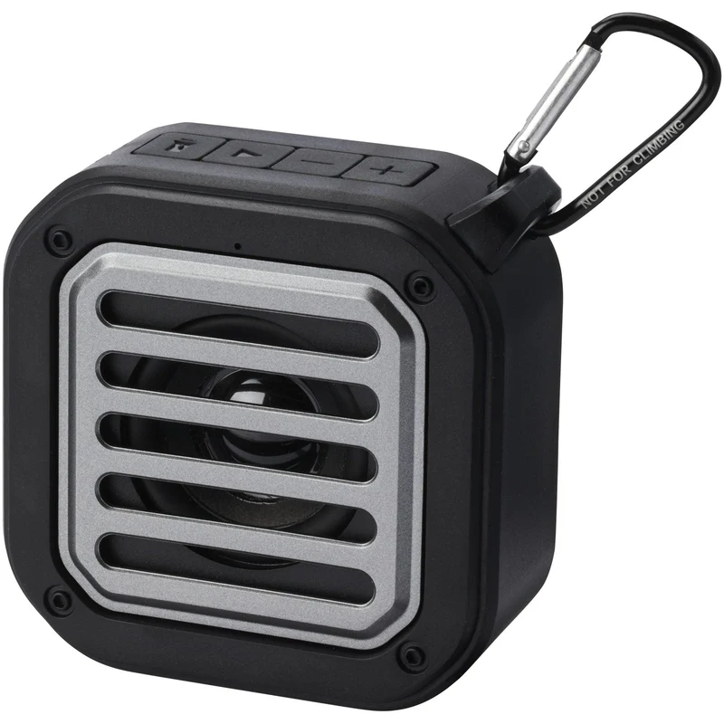 Speaker Bluetooth® IPX5 a ricarica solare in plastica riciclata RCS da 3 W con moschettone Solo