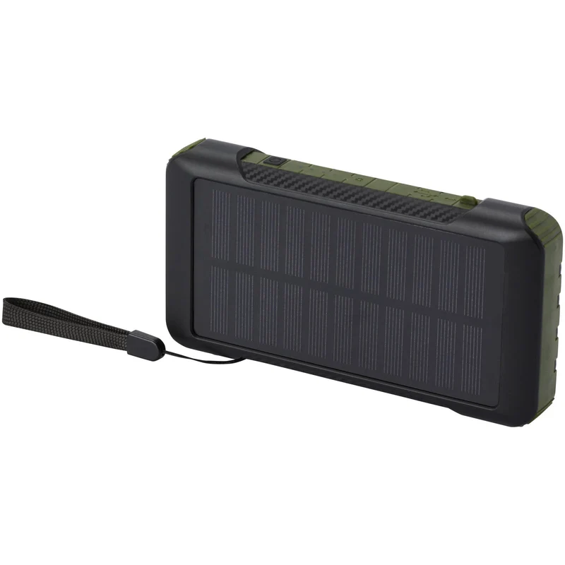 Power bank a dinamo solare in plastica riciclata RCS da 10.000 mAh Soldy