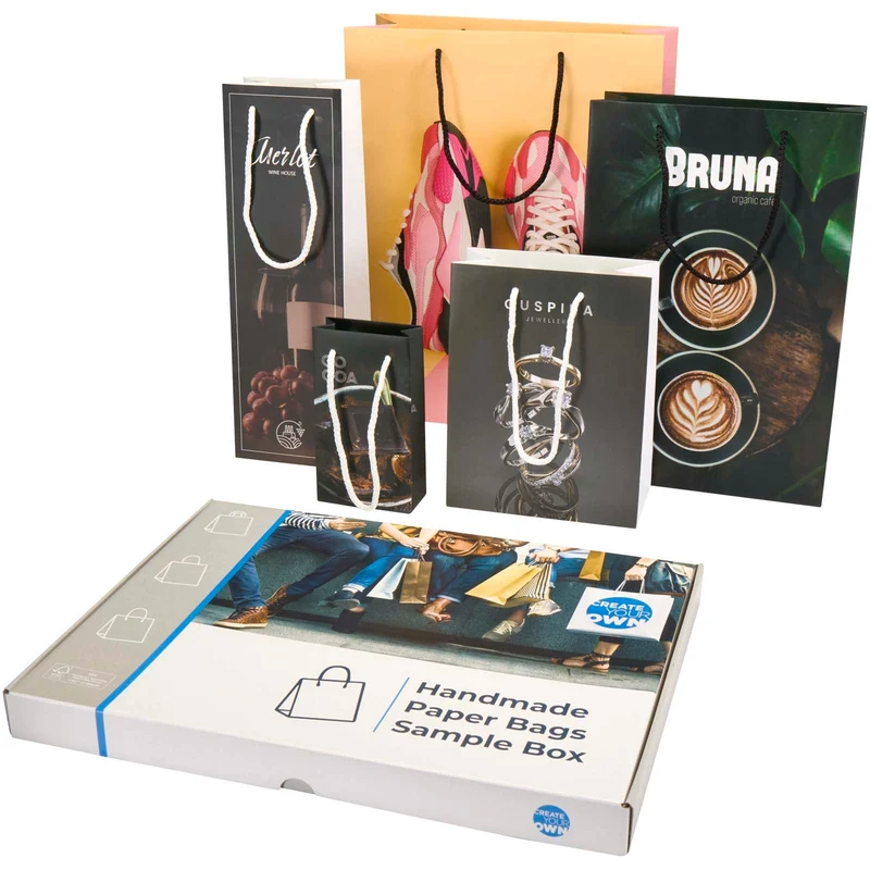 Box campionatura sacchetti assortiti di carta integra realizzati a mano